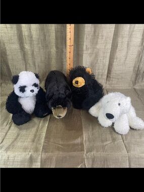 LOT of 4 Ganz Webkinz BEARS HM111 HM116 HM004 WKSS2002 Stuffed Animal NO CODE  H